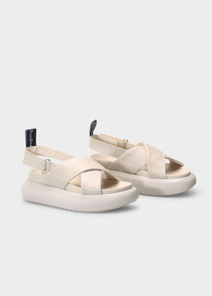 HEDDA 014 LATTE MACCHIATO SANDAL IN CAPRICORNO LEATHER