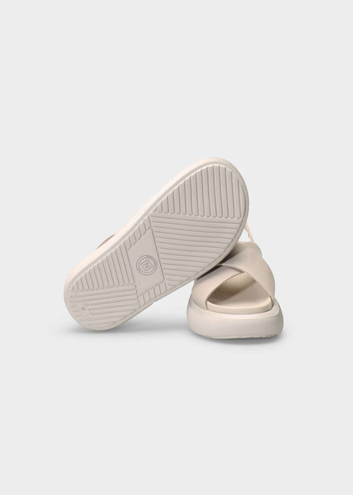 HEDDA 014 LATTE MACCHIATO SANDAL IN CAPRICORNO LEATHER