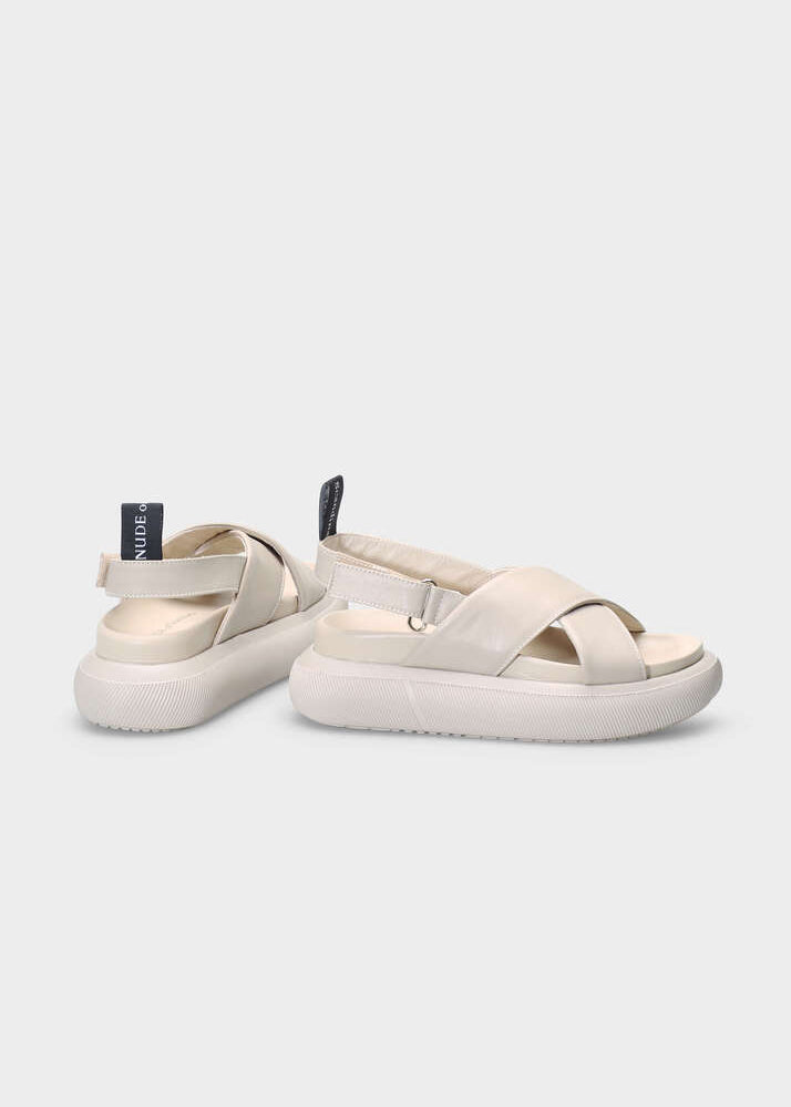 HEDDA 014 LATTE MACCHIATO SANDAL IN CAPRICORNO LEATHER
