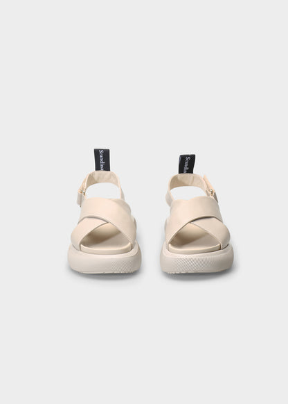 HEDDA 014 LATTE MACCHIATO SANDAL IN CAPRICORNO LEATHER