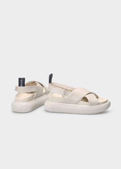 HEDDA 014 LATTE MACCHIATO SANDAL IN CAPRICORNO LEATHER