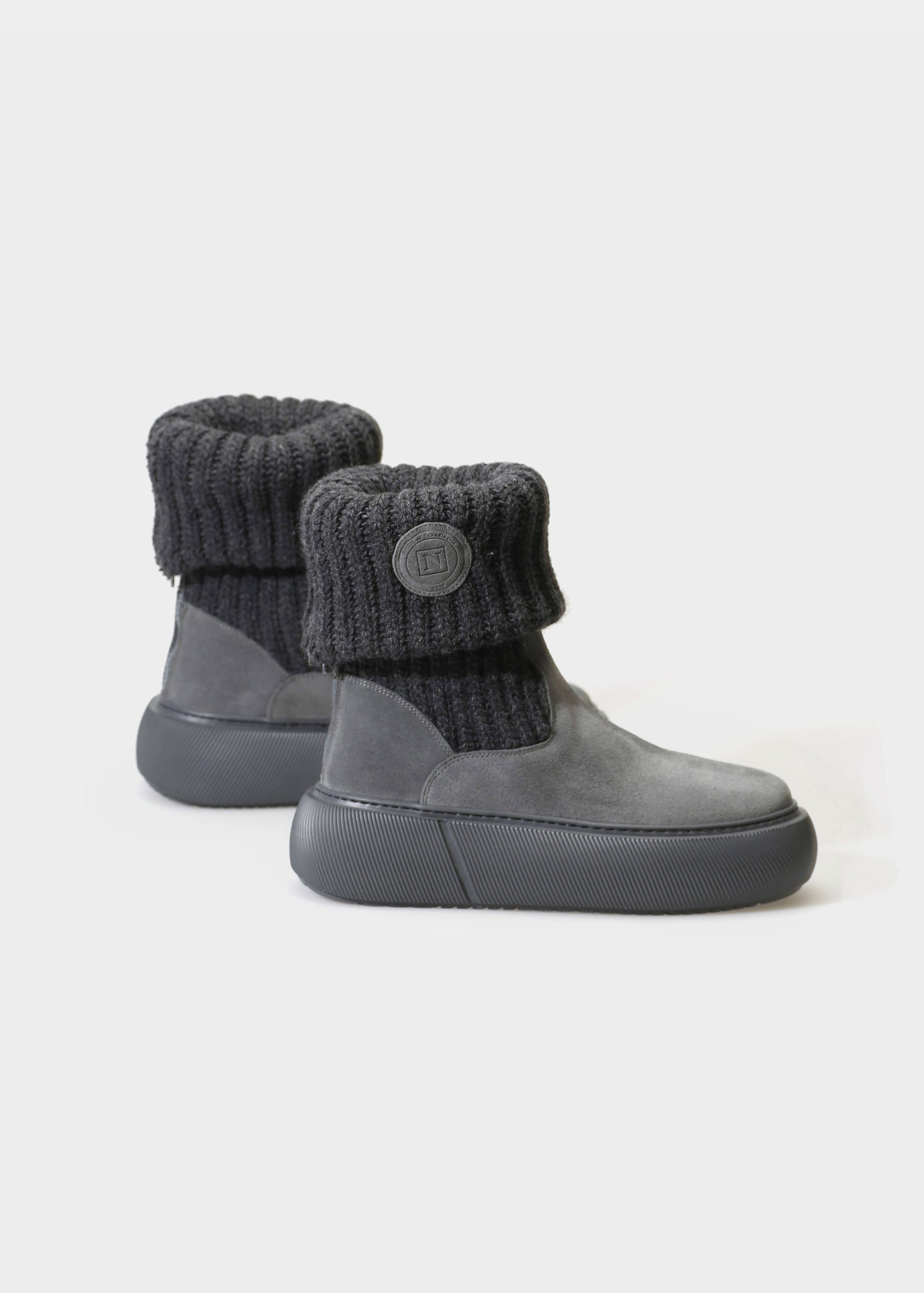 HEDDA 018 ANTRACITE BOOTS IN VELOUR IDRO LEATHER