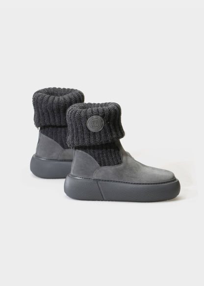 HEDDA 018 ANTRACITE BOOTS IN VELOUR IDRO LEATHER