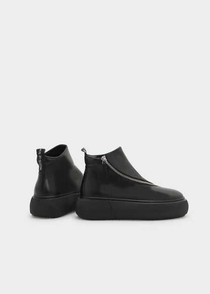 HEDDA 001 NERO SNEAKER IN CAPRICORNO LEATHER