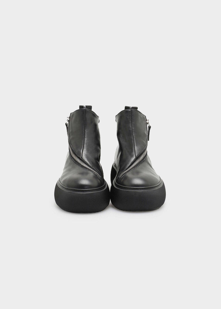 HEDDA 001 NERO SNEAKER IN CAPRICORNO LEATHER