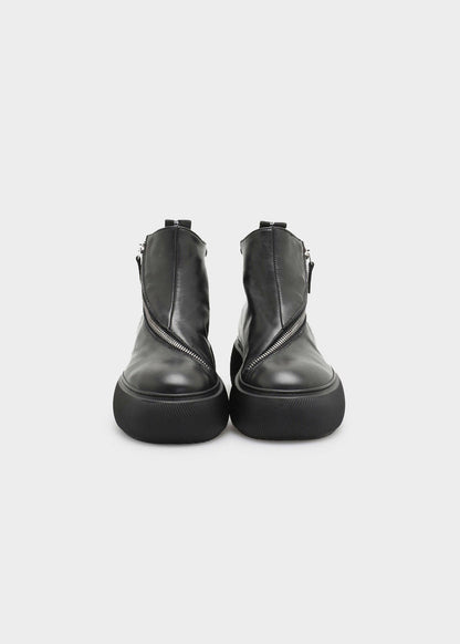 HEDDA 001 NERO SNEAKER IN CAPRICORNO LEATHER