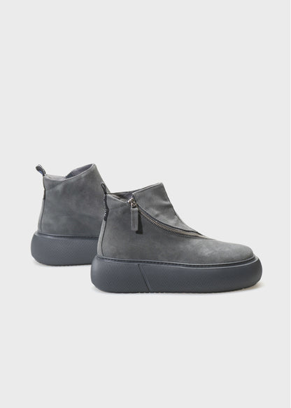 HEDDA 001 ANTRACITE SNEAKER IN VELOUR IDRO LEATHER