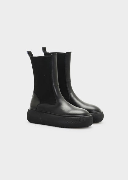 HEDDA 002 NERO BOOTS IN CAPRICORNO LEATHER