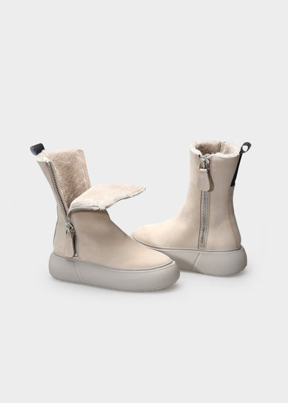 HEDDA 003 GESSO BOOT IN NABUK IDRO LEATHER