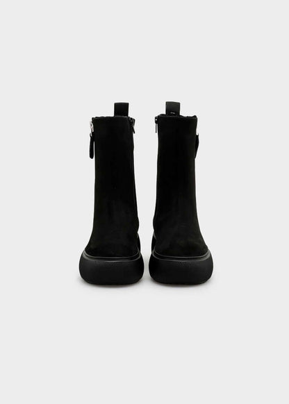 HEDDA 003 NERO BOOTS IN NABUK IDRO LEATHER