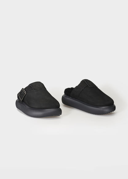HEDDA 016 NERO SANDAL IN NABUK IDRO LEATHER