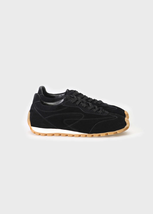 JENNY 001 NERO SNEAKER IN VELOUR LEATHER