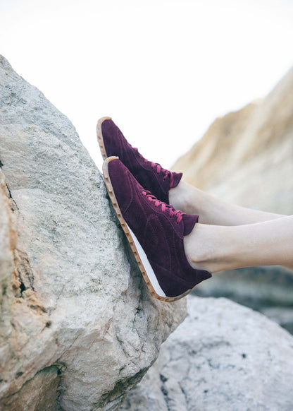 JENNY 001 BORDEAUX SNEAKER IN VELOUR LEATHER