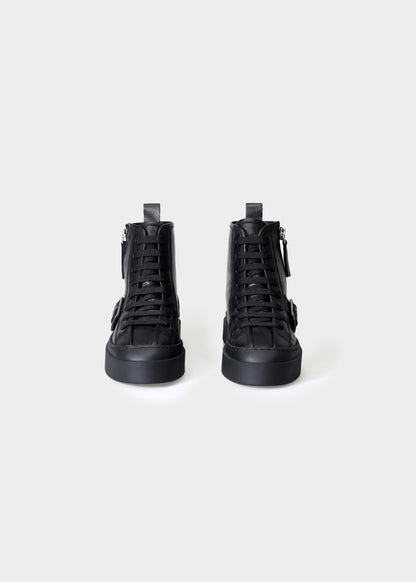 NICKY 003 NERO SNEAKER IN CAPRICORNO LEATHER