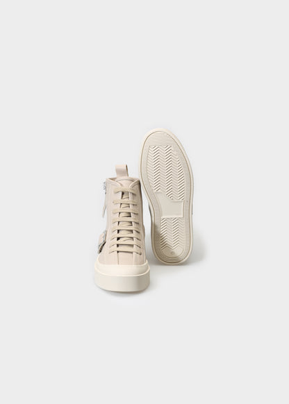 NICKY 003 LATTE MACCHIATO SNEAKER IN CAPRICORNO LEATHER