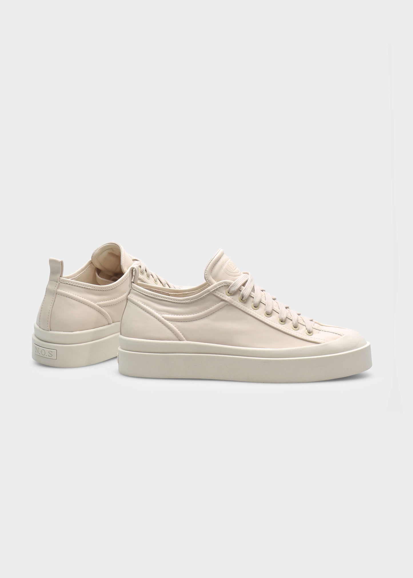 NICKY 001 GREIGE SNEAKER IN CAPRICORNO LEATHER