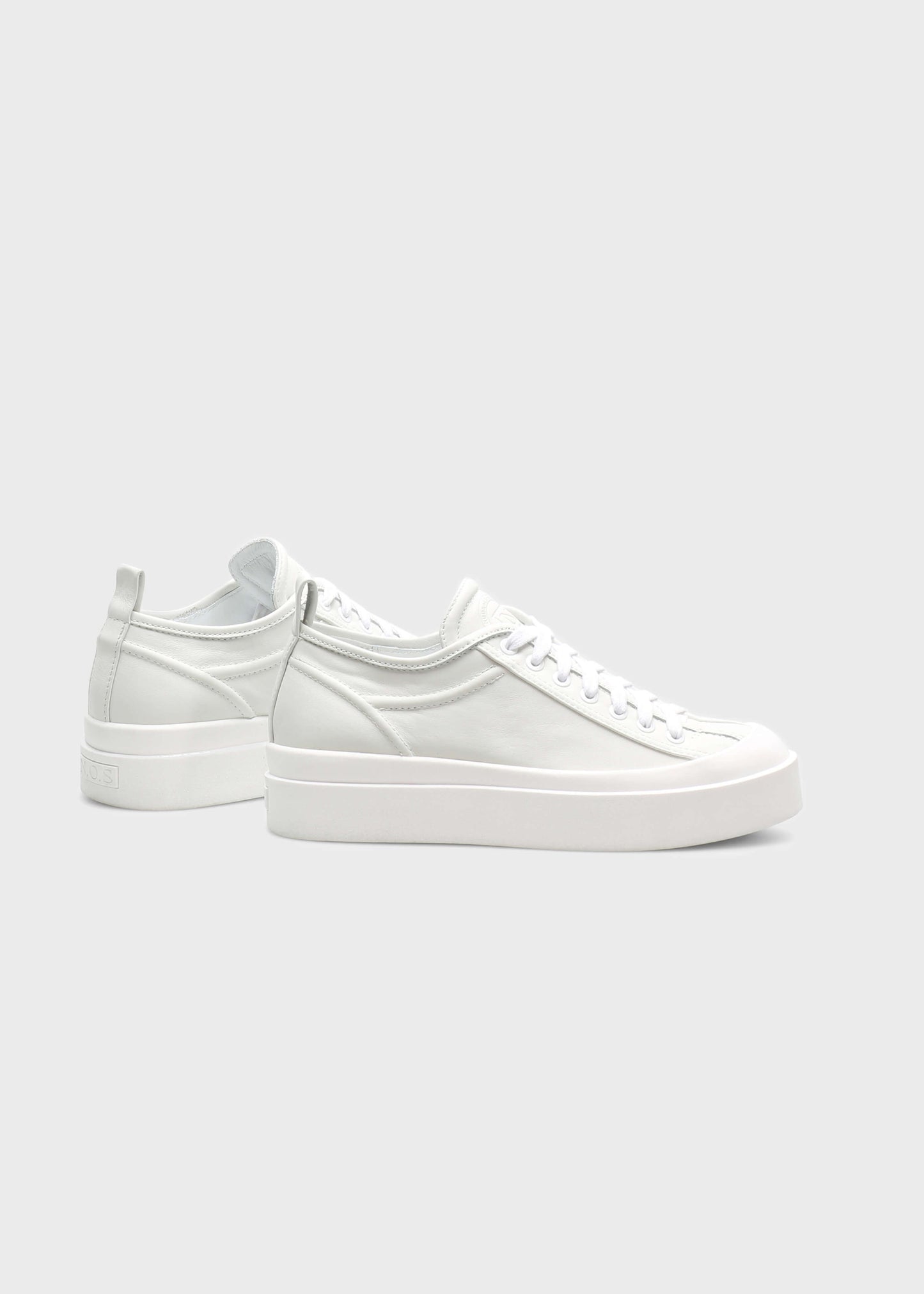 NICKY 001 BIANCO FREDDO SNEAKER IN CAPRICORNO LEATHER