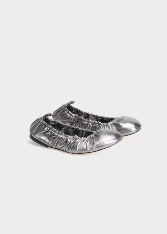 SAGA 001 ACCIAO BALLET FLAT IN NAPPA LEATHER