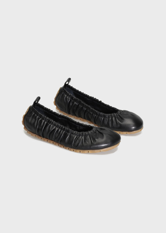 SAGA 111 NERO FLAT IN NAPPA LEATHER