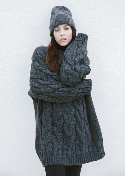 STICKAT 001 ANTRACITE KNITTED SWEATER