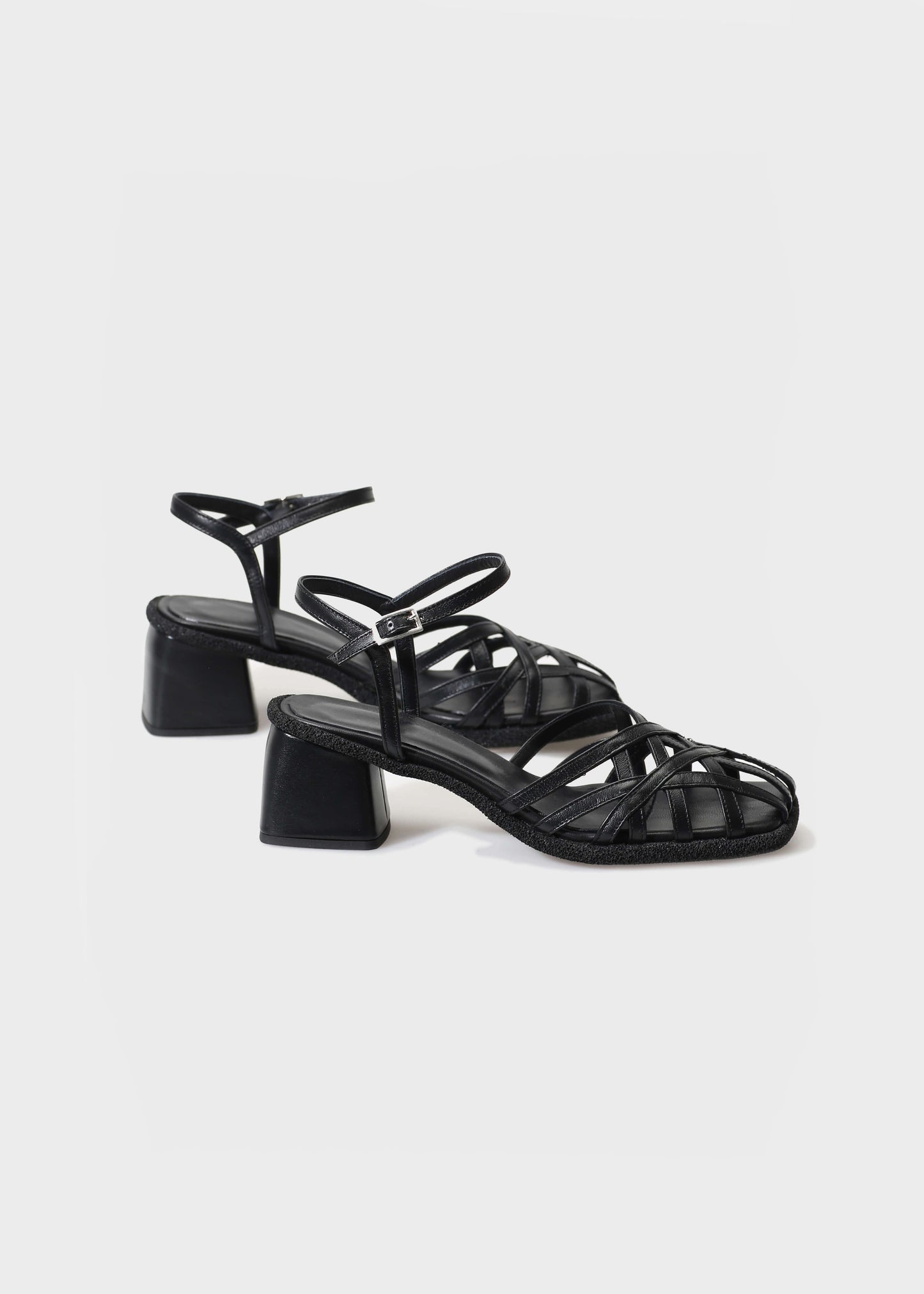 VICTORIA 003 NERO HEELS IN TROPEZ LEATHER