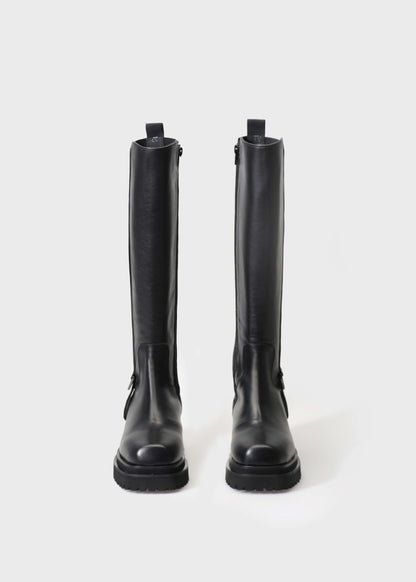 VILMA 072 NERO BOOTS IN CAPRICORNO LEATHER