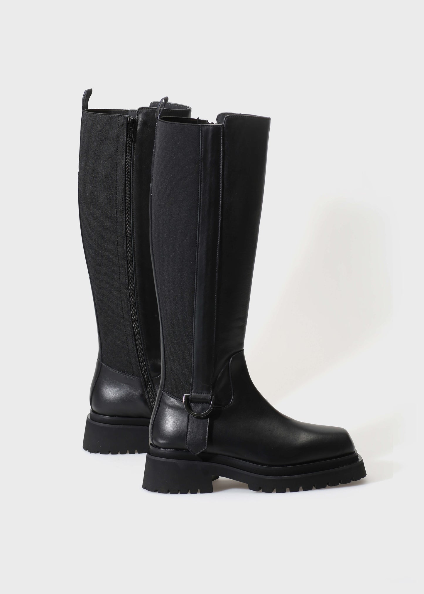 VILMA 072 NERO BOOTS IN CAPRICORNO LEATHER