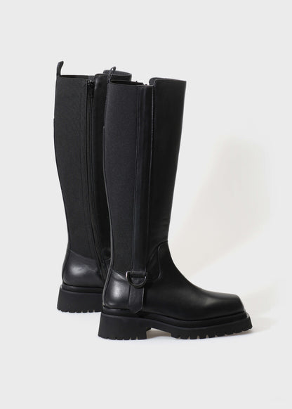 VILMA 072 NERO BOOTS IN CAPRICORNO LEATHER
