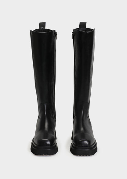 VILMA 044 NERO BOOTS IN CAPRICORNO LEATHER