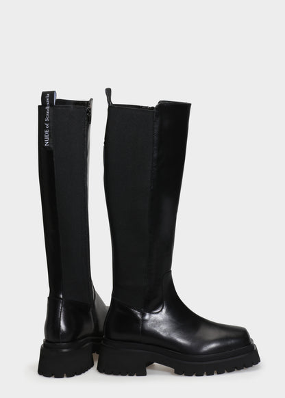 VILMA 044 NERO BOOTS IN CAPRICORNO LEATHER