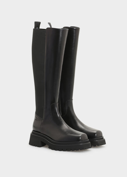 VILMA 044 NERO BOOTS IN CAPRICORNO LEATHER