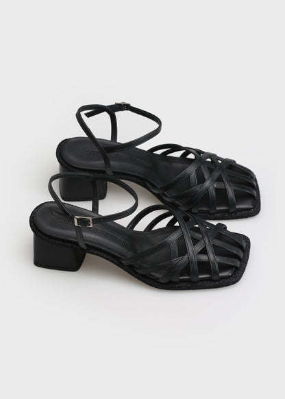 VICTORIA 003 NERO HEELS IN TROPEZ LEATHER