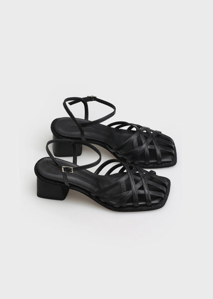 VICTORIA 003 NERO HEELS IN TROPEZ LEATHER
