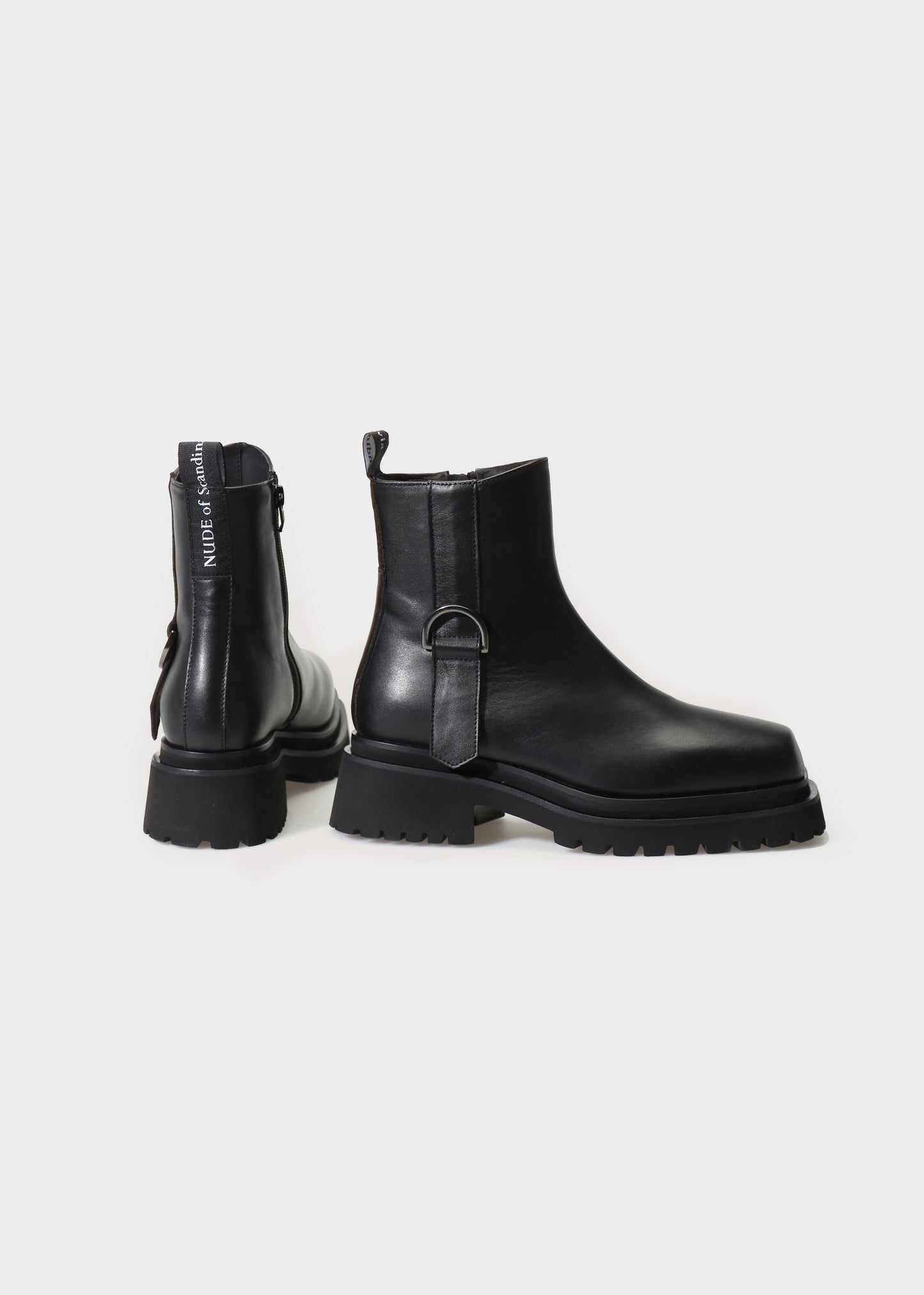 VILMA 074 NERO BOOTS IN CAPRICORNO LEATHER