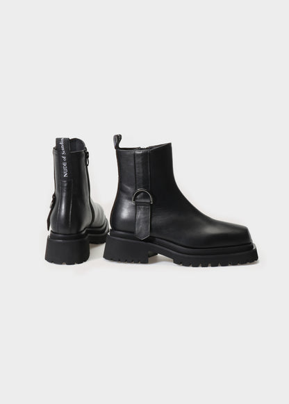 VILMA 074 NERO BOOTS IN CAPRICORNO LEATHER