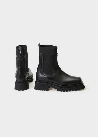 VILMA 073 NERO BOOTS IN CAPRICORNO LEATHER