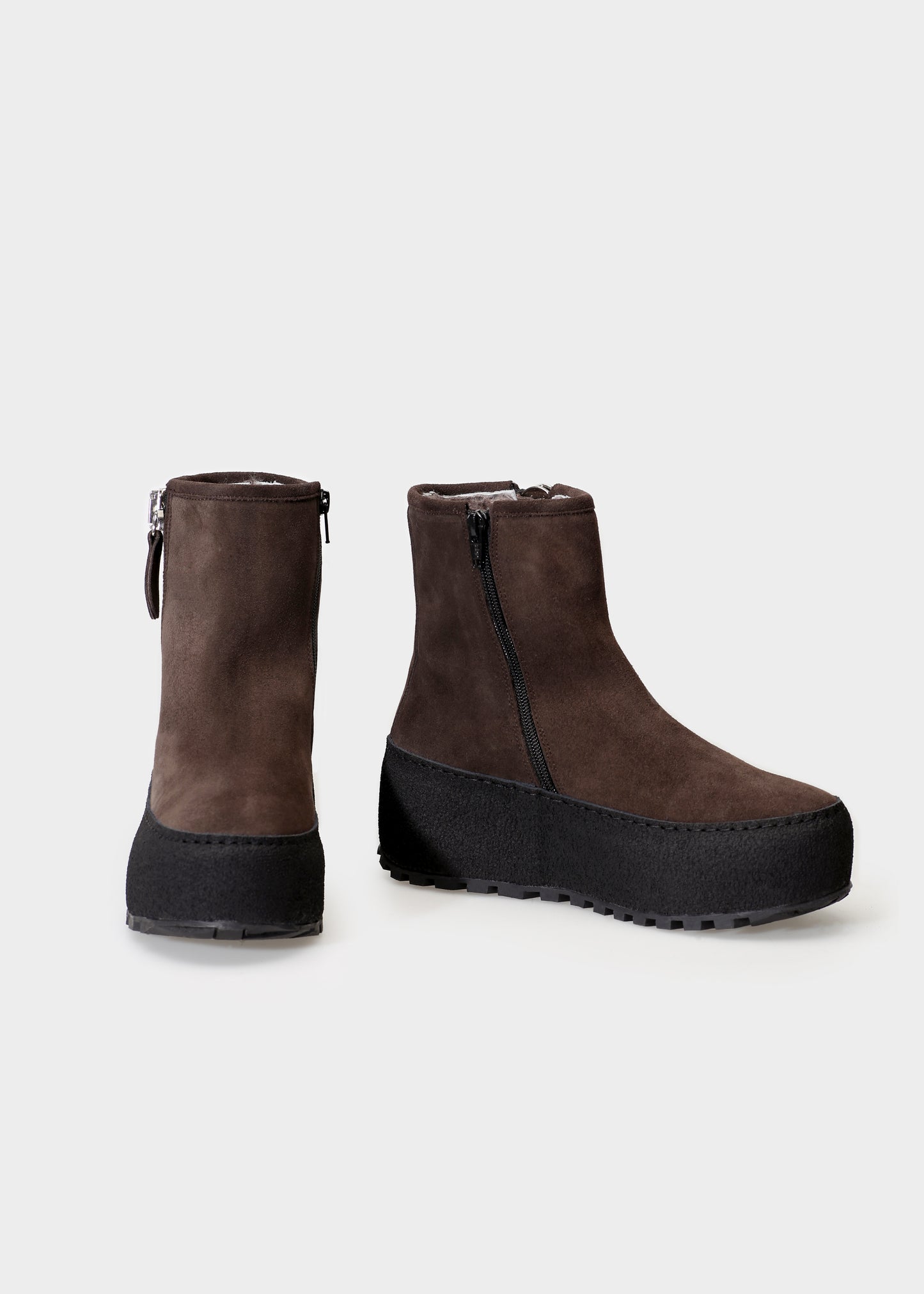 WINTER 002LN T.MORO BOOT IN VELOUR IDRO LEATHER - BLACK SOLE