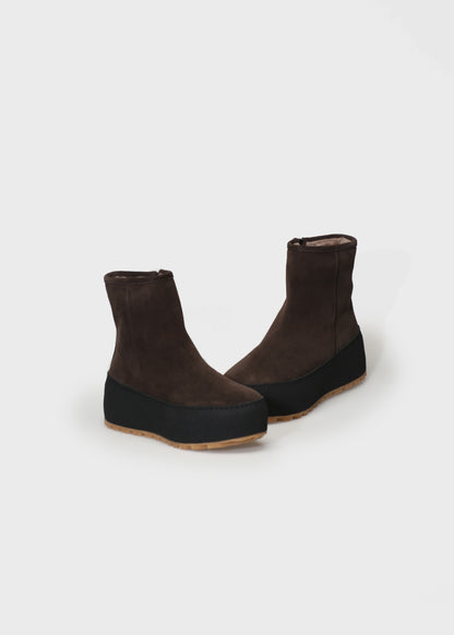 WINTER 004LA T.MORO BOOTS IN VELOUR IDRO LEATHER - AMBRA SOLE