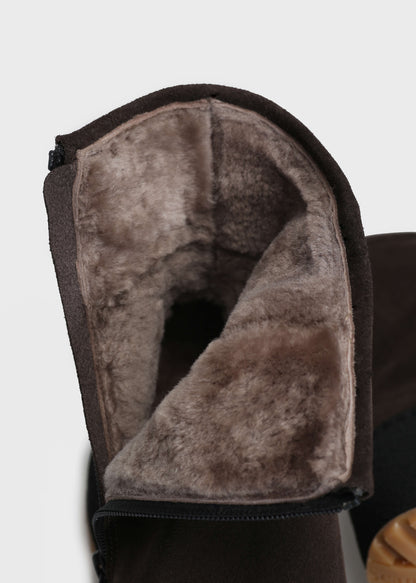 WINTER 004LA T.MORO BOOTS IN VELOUR IDRO LEATHER - AMBRA SOLE