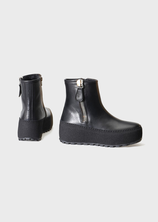 WINTER 002L NERO BOOTS IN KIPS LEATHER - BLACK SOLE