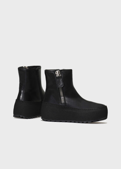 WINTER 002LN NERO BOOTS IN KIPS LEATHER - BLACK SOLE