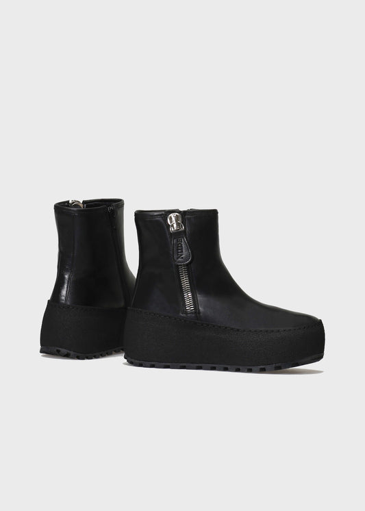 WINTER 002LN NERO BOOTS IN KIPS LEATHER - BLACK SOLE