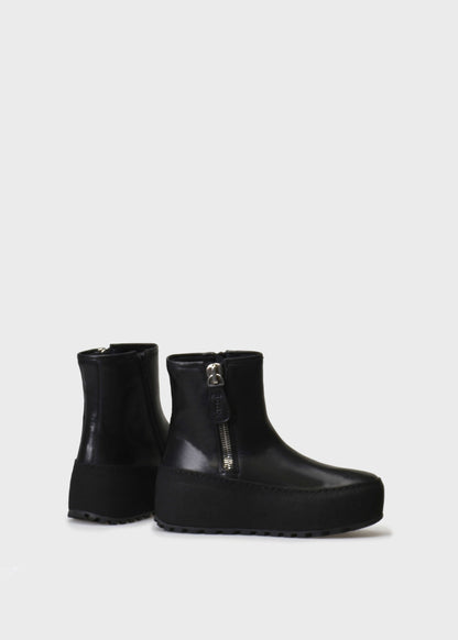 WINTER 002LN NERO BOOTS IN KIPS LEATHER - BLACK SOLE
