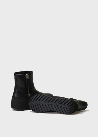 WINTER 002LN NERO BOOTS IN KIPS LEATHER - BLACK SOLE