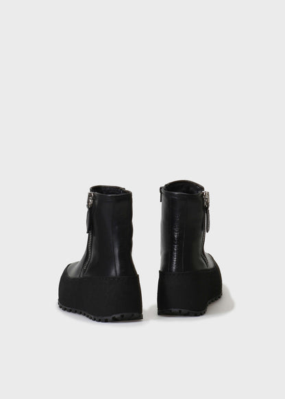 WINTER 002LN NERO BOOTS IN KIPS LEATHER - BLACK SOLE
