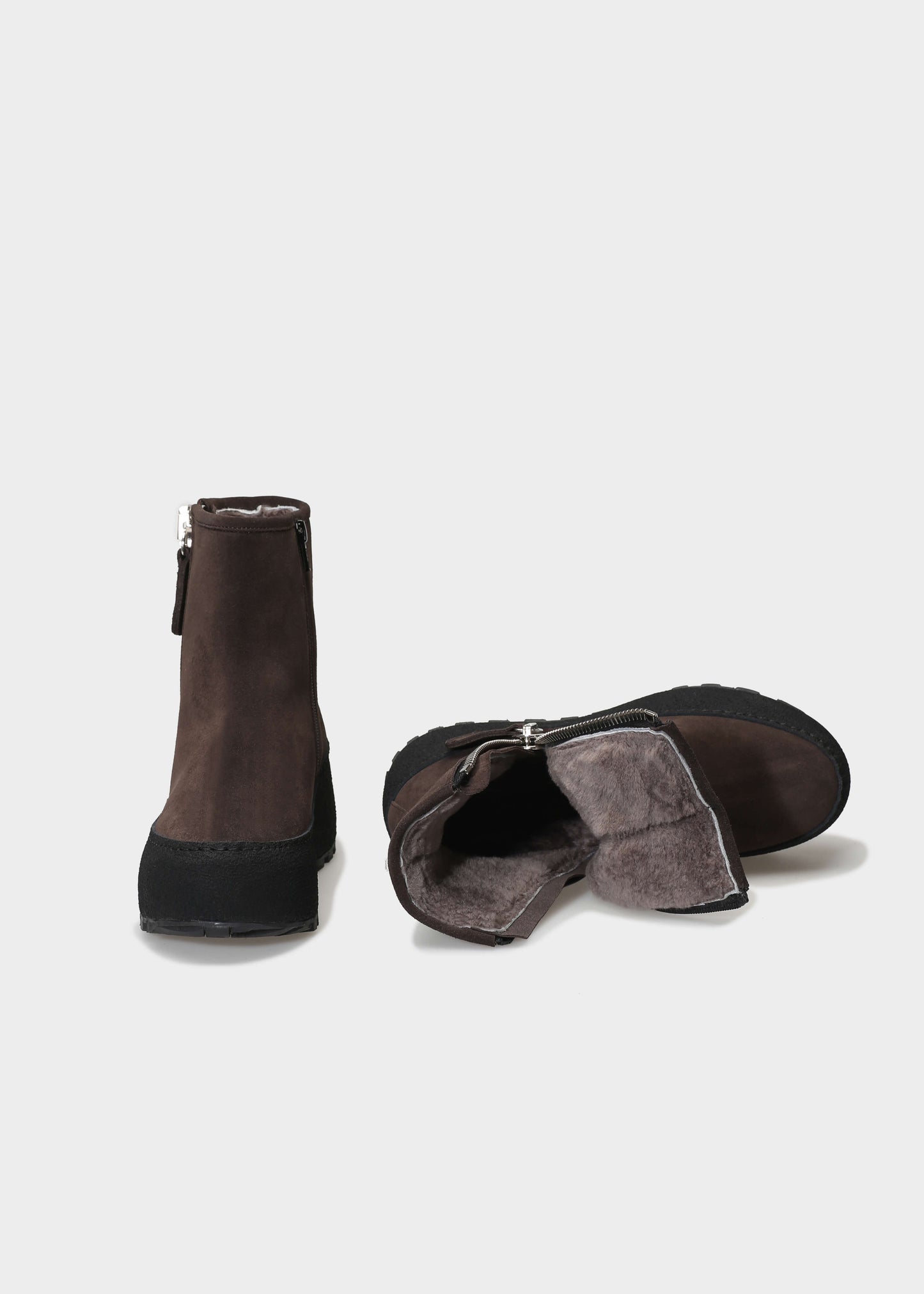 WINTER 002LN T.MORO BOOT IN VELOUR IDRO LEATHER - BLACK SOLE