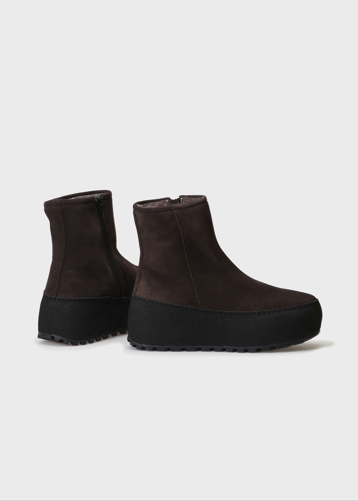 WINTER 004LN T.MORO BOOT IN VELOUR IDRO LEATHER - BLACK SOLE