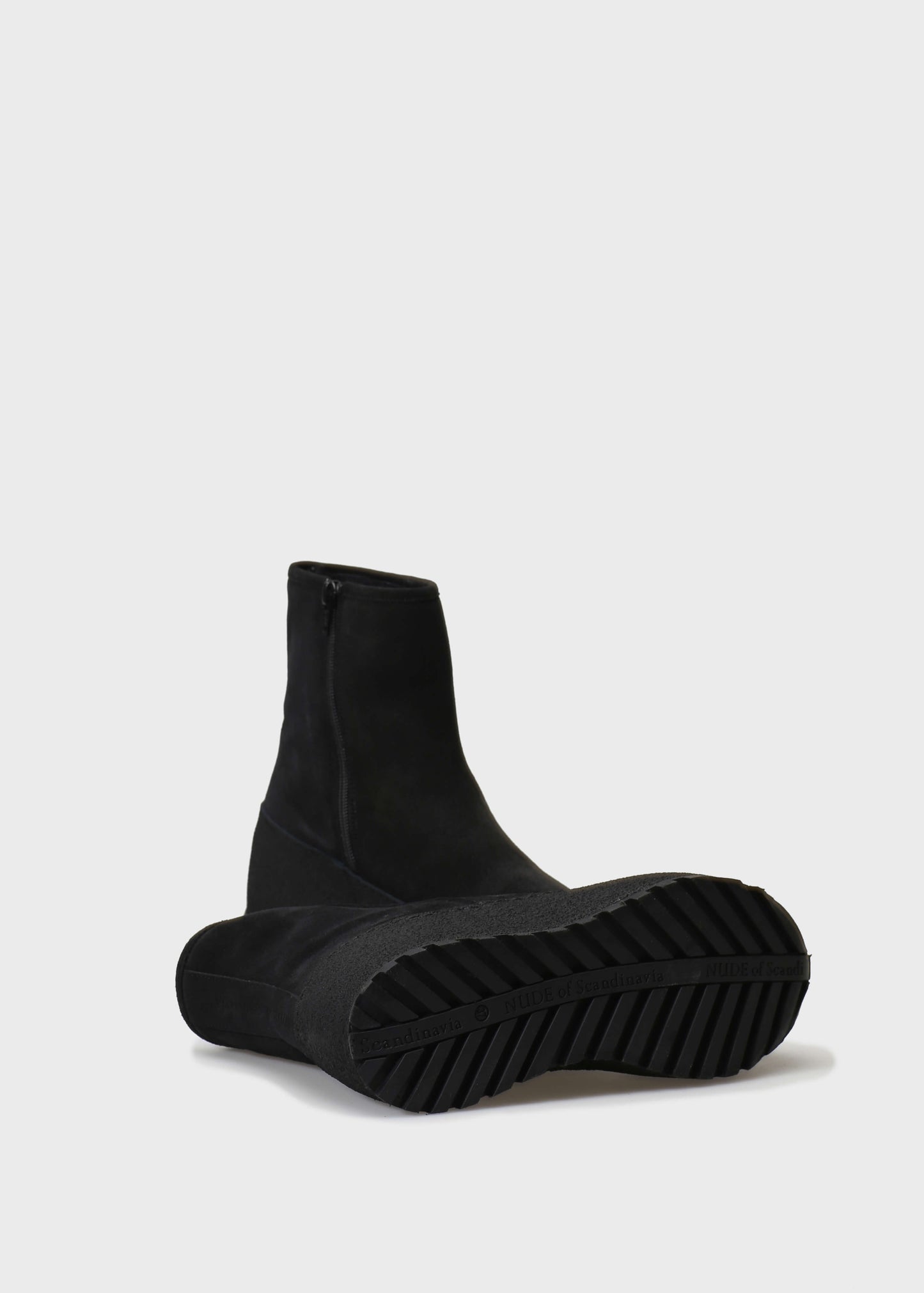 WINTER 004LN NERO BOOT IN VELOUR IDRO LEATHER - BLACK SOLE