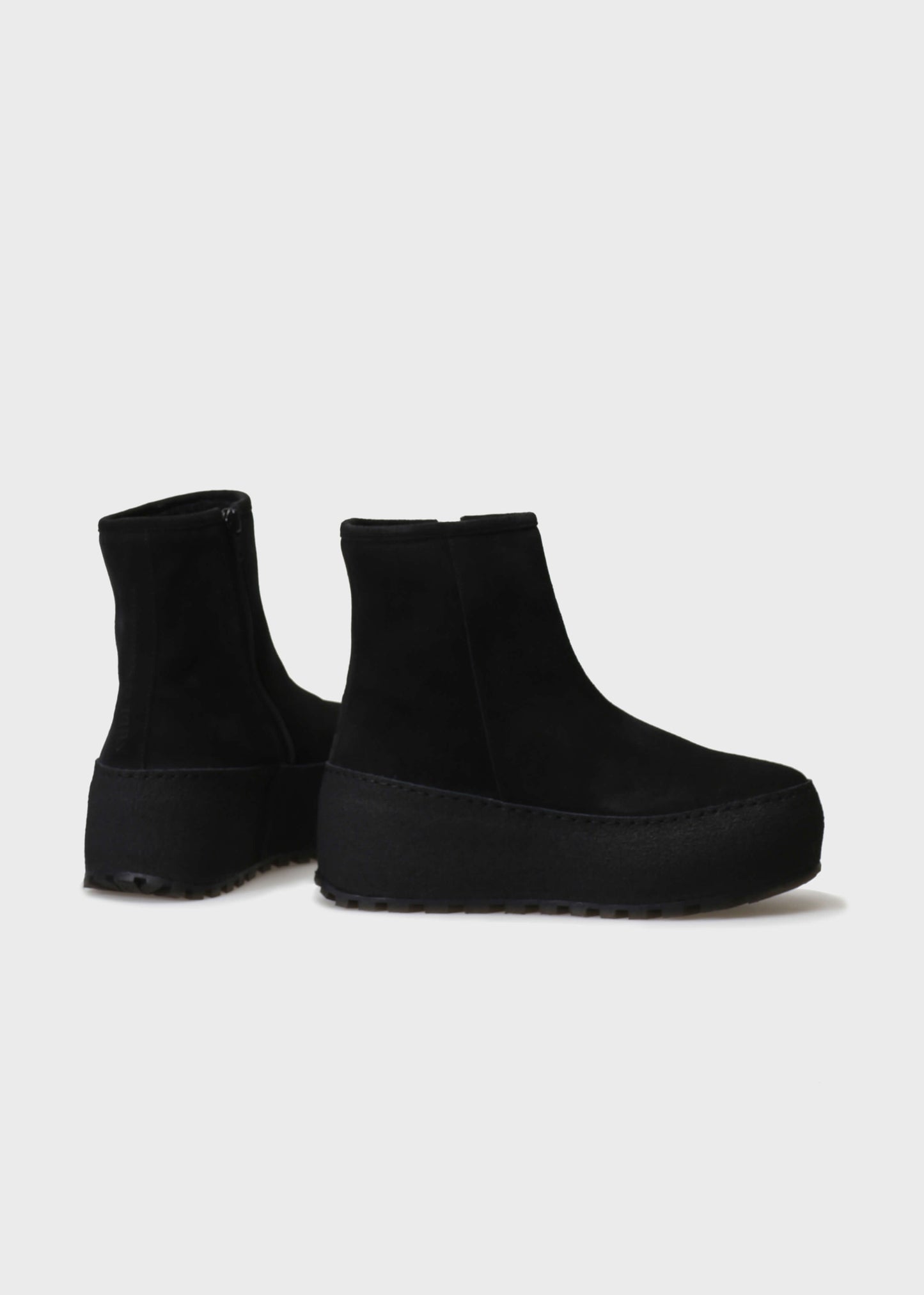 WINTER 004LN NERO BOOT IN VELOUR IDRO LEATHER - BLACK SOLE