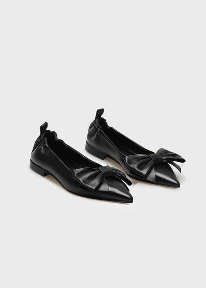 ZOE 005 NERO FLAT IN TROPEZ LEATHER